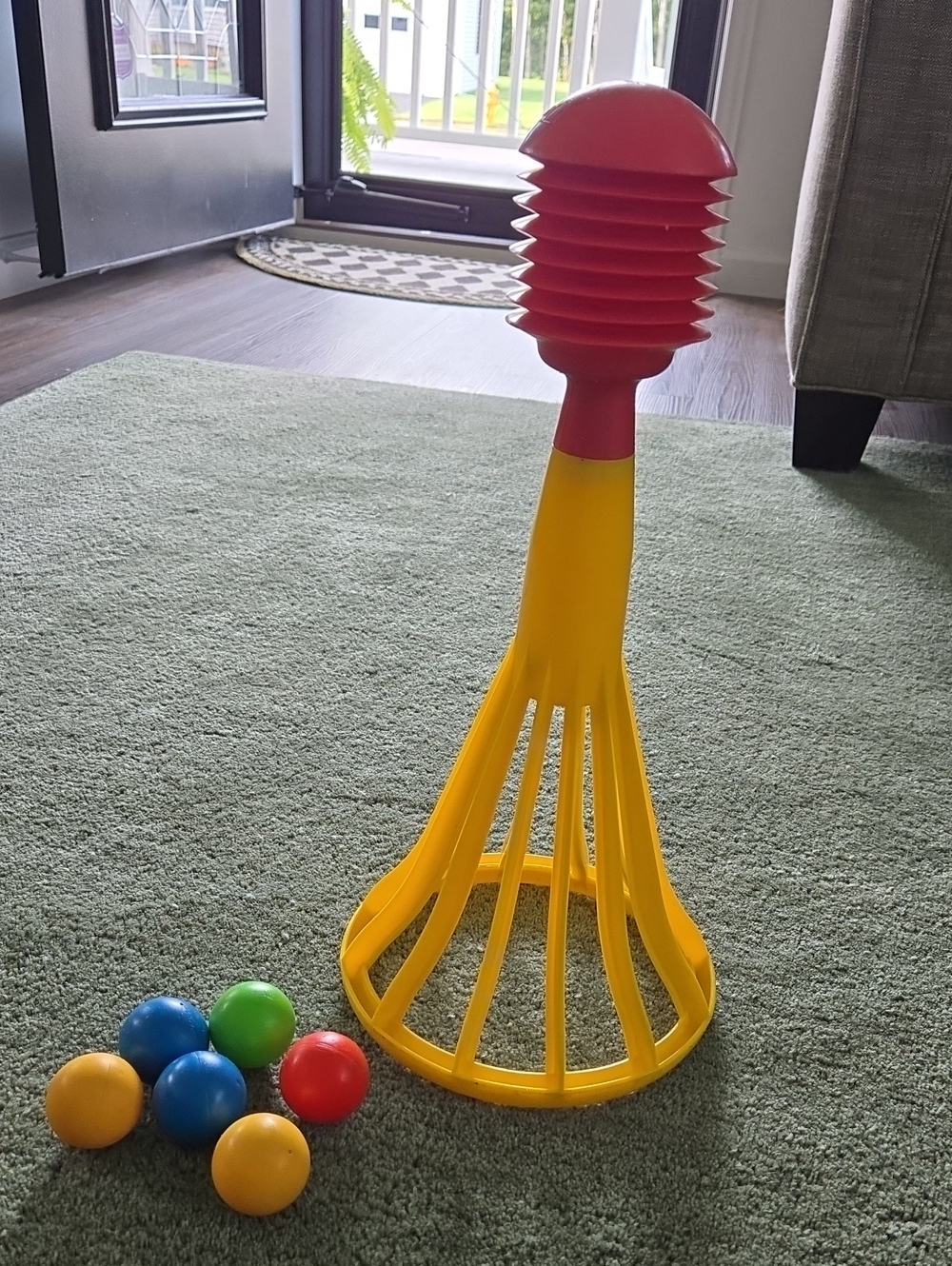 Tupperware Pop A Lot Kids Ball Launcher Toy - Red and Yellow